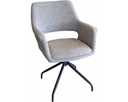 1x Stoel - Eetkamerstoel Madore - Alpine Steel 149 Boucle Stof - 180° draaibaar - Return memory functie - Pootkleur zwart metaal