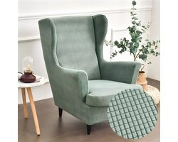 1x Stoelhoezen - elastisch & vlekbestendig - voor leunstoel en oorfauteuil - woonkamer decoratie - Donkergroen