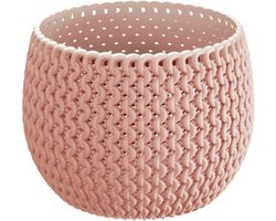 1x Stuks ronde roze Splofy kunststof bloempotten/plantenpotten 1,4 liter - 18 cm - binnen/buiten decoratie
