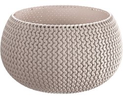 1x Stuks ronde taupe Splofy kunststof bloempotten/plantenpotten 2,3 liter - 24 cm - binnen/buiten decoratie