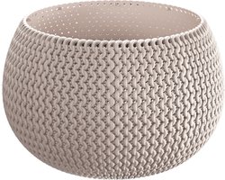 1x Stuks ronde taupe Splofy kunststof bloempotten/plantenpotten 4 liter - 29 cm - binnen/buiten decoratie