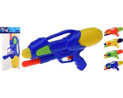 1x Waterpistolen/waterpistool oranje van 30 cm met pomp kinderspeelgoed - waterspeelgoed van kunststof - waterpistolen met pomp