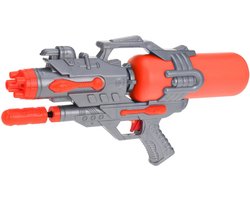 1x Waterpistolen/waterpistool oranje van 46 cm met pomp kinderspeelgoed - waterspeelgoed van kunststof - waterpistolen met pomp