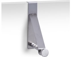 1x Zilveren deur kapstokken voor 5 kledinghangers 15 cm - Zeller - Woonaccessoires - Kleding/jassen ophangen - Deur kapstokken voor kledinghangers