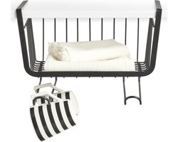1x Zwarte opberg/opruim hangmandjes met haken 31 cm - Zeller - Huishouding - Opbergen/opruimen - Opbergmanden/opruimmanden - Hangmanden voor in de kast