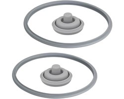 2 afdichtingsrubbers voor Perfect en WMF Perfect Plus + 2 reserveafdichtingen voor ventiel, deksel, express-pan en handgreep, compatibel met WMF, Ø 3 cm, potten van 2,5 l tot 8,5 l (22 cm, 4 stuks)