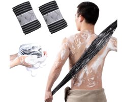 2 artikelen Antibacteriële douchescrubs - Badhanddoeken - Badhanddoeken - Exfoliërende handdoeken - Lange badhanddoeken