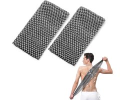 2 badhanddoeken - badlaken - badhanddoek - Exfoliërende badhanddoek - Lange badhanddoek - 100*26 cm - Zwart