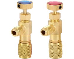 2 Delig - Koelmiddel Ventiel Adapter Brons - Slijtvaste Koppeladapter Voor Koelsystemen - Duurzame Bronzen Ventiel Adapter Voor HVAC - Universele Koelmiddel Adapter - Voor Airco's / Koelingsystemen - Corrosiebestendige Koelsysteem Connector