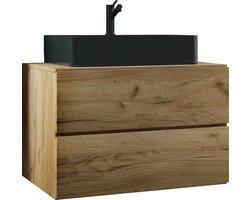 2-delig wastafelmeubel Badkamermeubelset Wastafel Lendas S BL Lade