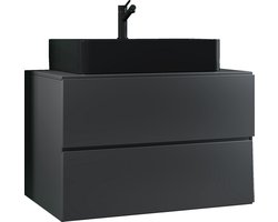 2-delig wastafelmeubel Badkamermeubelset Wastafel Lendas S BL Lade