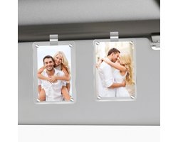 2-delige autofotolijst, acryl magnetisch gepersonaliseerd fotolijstje auto-accessoires autofotolijst auto zonneklepclip, gepersonaliseerd autofotolijstje, geschikt om familie- of persoonlijke foto's toe te voegen