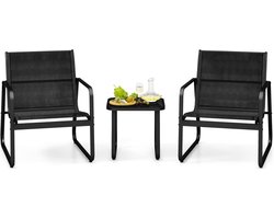 2-delige Balkonset met Stoelen en Tafel - Tuinset Buiten Loungeset voor Klein Balkon