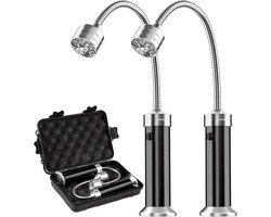 2-delige BBQ Lampen Set - Magnetische Grillverlichting - Zwart - Batterijvoeding - 360° Draaihoek - Outdoor BBQ Accessoires - Eenvoudig te Positioneren - Ideaal voor Avond- en Nachtgrillen - Geschikt voor Alle Grillen en Barbecues