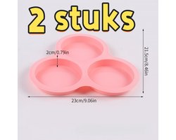 2-delige cakevorm - Siliconen - Cake - Rond voor zelf maken - Bakvorm/Brood - Multifunctioneel bakgereedschap - Geschikt voor brood en cake - 23*21,5*2 cm - Roze