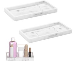 2-delige decoratieve dienbladenset voor thuis, opbergdienblad voor de badkamer, geschikt voor kaptafel, slaapkamer en keuken (willekeurig patroon)
