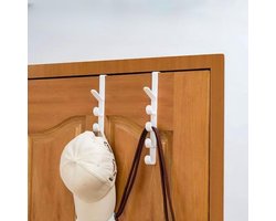 2-delige deurhaakset, stevige kapstok, opbergrek voor kleding, rugzakken, hoeden en tassen, geschikt voor badkamers, huizen, kantoren, studentenkamers, enz., wit