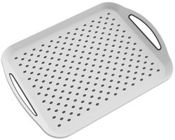 2-delige dienbladenset - Antislip dienblad met handvat - Ideaal voor het bereiden van eten, het drinken van thee, ontbijt op bed - Kunststof dienblad voor stabiele maaltijden - Vaatwasserbestendig - 42*29*4cm