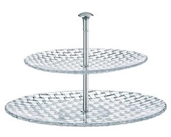 2-delige Etagère in Kristalglas - 32 en 23 cm - Perfect voor Gebak en Snacks