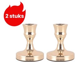 2-delige Europese kaarsenhouder - Woondecoratie - Voor taps toelopende kaarsen - Bruiloft, catering, feestdecoratie - Cadeau - Goud