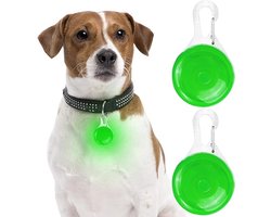 2-delige hondenlamp - 3×2×5 cm - Knipperende LED-hanglamp - Lamp voor hond en kat - met 3 knipperstanden - Geschikt voor huisdieren, sleutelhangers, fietsen, hardlopen en wandelen - Groen