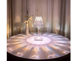 2-delige kristallen tafellamp, diamanten tafellamp, LED-bedlampje met RGB 16, acryl tafellamp, oplaadbare decoratieve nachtlamp met touch-afstandsbediening