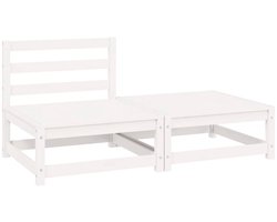2-delige Loungeset | Tuinset | Tuinmeubelset | Zitset massief grenenhout wit