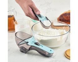 2 Delige Maatlepel - Verstelbare bakgereedschap – 2 in 1 keukengereedschap – lichtblauw -LOUZIR