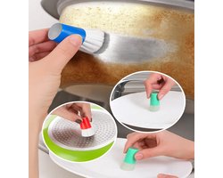 2-delige Magische Reinigingsborstel – Roestverwijderaar voor Potten & Pannen | Duurzame Glasvezel Schrobbers – 2,3 × 4,6 cm – Willekeurige Kleur