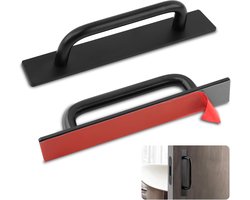 2-delige meubelgrepen - Grepen zonder boren - handgreep - deurgreep - Meubelgreep - Geschikt voor keukenkastjes, wastafels in de badkamer, schuifdeuren van kledingkasten - Zwart