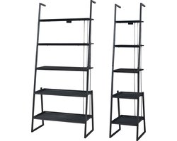 2-delige meubelset Storfjord open kasten zwart set 6 [en.casa]