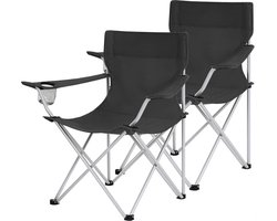 2-delige opvouwbare campingstoelen - buitenstoelen - visstoelen - lichtgewicht en draagbaar - 84 cm x 52 cm x 81 cm