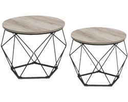 2 -delige salontafel Set - Zijtafels - Accenttafels - Space -reddend ontwerp - 50 cm x 40 cm en 40 cm x 36 cm