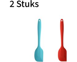 2-delige set - Bakspatel - Boterspatel - Chocoladeboter mengspatel - Taartspatel - Siliconen - Kleurrijk