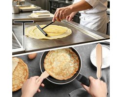 2-delige set crêpes deegverspreider met houten spatel