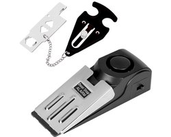 2-delige set Deurstopper Alarm - 120dB Inbraak Alarm - Anti Inbraak Alarm - Inclusief Batterijen - Inbraakbeveiliging - Deuralarm voor Hotel, Thuis, Reizen, Beveiliging - Geen Installatie Nodig - Kunststof - Extra Anti-Diefstal Deurslot