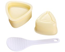 2-delige set - Onigiri Mold - Onigiri Mal - Onigiri Vorm - Driehoekige rijstbolvorm - PP - 7*7.5*4 CM - Rijstvormer - geel - Keukengereedschap - Sushi Maker