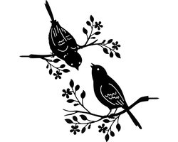 2-delige set vogels met schroef om in te draaien in houten tuindecoratie, metalen decoratie voor tuin balkon, zwart
