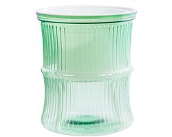 2-delige set zelfwaterende, transparante kleine plantenpotjes voor binnen, woonkamer en bureau - groen