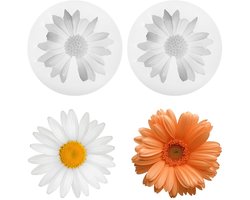 2-delige Silicone Moulds Bloemen | Chrysanthemum Cake Decoratie & Fondant | Wit Flexibel Siliconen Bakvormen voor Creatieve Cakeversiering