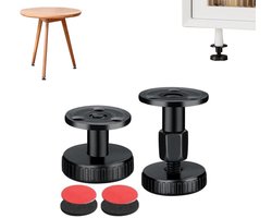 2 delige tafelpootverlenger, antibotsingsklem voor bedhoofd, verstelbare meubelpoten, antivibratiegereedschap voor bedframes, geschikt voor houten poten van bedden, kasten, stoelen, barkrukken, bureaus, kaptafels, banken (4*2,7 cm, zwart)