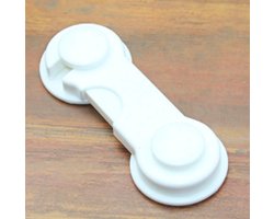 2 Deur Ladeslot voor Kast, Koelkast - Kinderslot - Baby Safety - Lock – Babylock - Veiligheidshaakje – Babyslot – Kleur: Wit