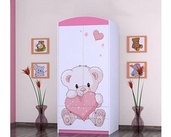2-deurs kinderkast met lades, hangers en planken - 88x55x187 cm