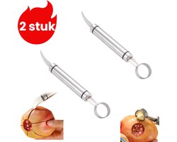 2-Granaatappelschiller - Dubbelzijdige fruitopener voor in de keuken - Multifunctionele sinaasappelschiller - Schilgereedschap - Zilver
