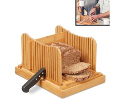 2 in 1 Broodsnijplank met Kruimelopvang - Makkelijk Brood Snijden - Inklapbaar - Broodsnijmachine handmatig - Broodplank - Broodsnij hulpmiddel - Broodsnijder - met Opvangbak - Bamboe Hout - Bruin