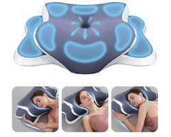 2-in-1 Ergonomisch Orthopedische Veelzijdige Nek Steun Kussen Paars Nek Foam Bed Hart Kussen Schouderpijn Zij Slaper Verkoelend Gel Traag Schuim Nekpijn Verlichting Contour Rug Maag Sleeper Cervicaal Verstelbare Hoogtes Optimale Ondersteuning Apneu