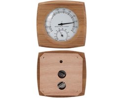 2-in-1 Houten Thermo-Hygrometer voor Binnengebruik - Ideaal voor Stoomruimtes en Sauna's, Wanddecoratie en Temperatuur- en Vochtigheidsmeting