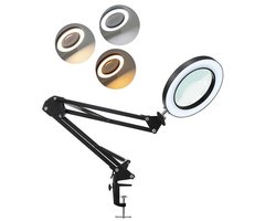 2 in 1 LED bureaulamp met vergrootglas - 3 verlichtingsmodi - 10 helderheidsniveaus - Voor dichtbij lezen, reparaties en handwerk