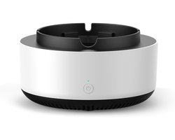 2-in-1 luchtzuiverende asbak, multifunctionele rookvrije asbak met filter, geschikt voor thuis, binnen, in de auto en op kantoor (Wit).