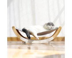 2 In 1 Multifunctionele Kat Hangmatten Bed Seat Stoel Schudbaar Ademend Anti Slip Kat Huis Thuis Lounger Stabiele Hout Shaker